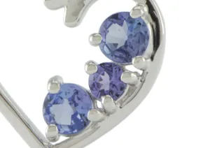 Сребърно сърце с Танзанит