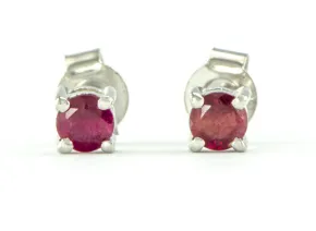 Сребърни обици с Рубин