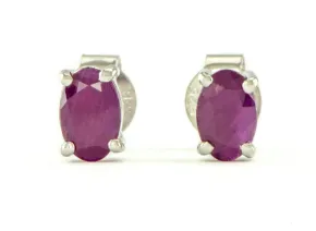 Сребърни обици с Рубин