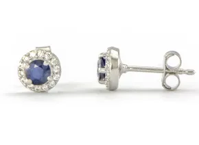 Сребърни обици със Син Сапфир