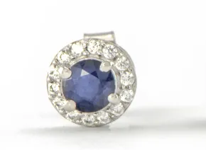 Сребърни обици със Син Сапфир