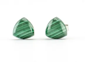 Сребърни обици с Малахит