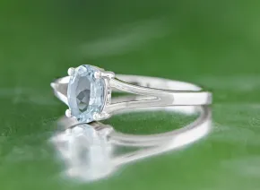 Сребърен Пръстен с Аквамарин