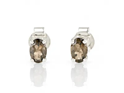 Сребърни обици с опушен кварц